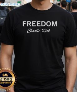 Hot Charlie Kirk Freedom Memorial T-Shirt featuring patriotic design celebrating freedom and American values.