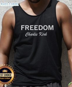 Hot Charlie Kirk Freedom Memorial tank top showcasing patriotic design, perfect for expressing freedom and individual rights.