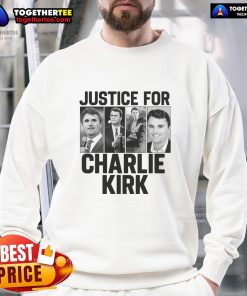 Hot Charlie Kirk Memorial RIP Justice for Charlie tribute sweatshirt featuring bold graphics and a heartfelt message.