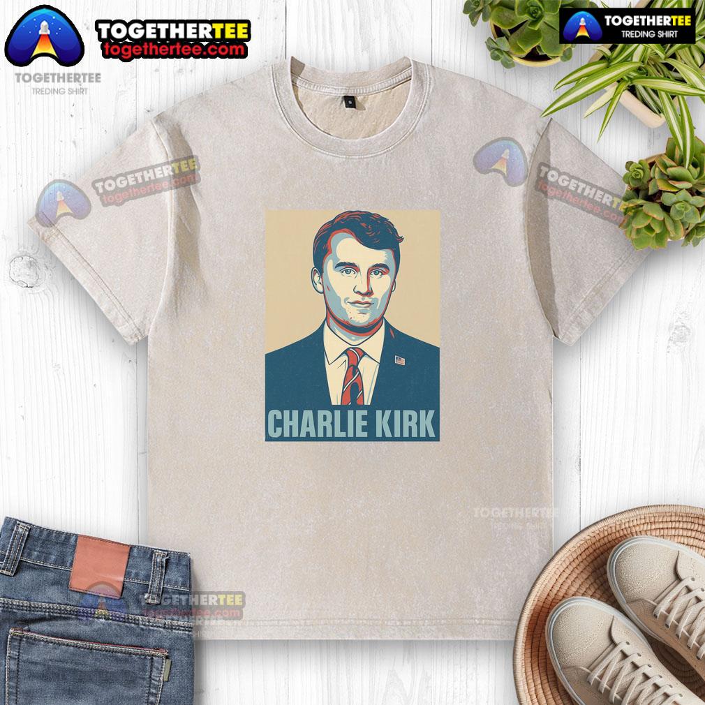 Hot Charlie Kirk Poster Washed T Shirt Hot Charlie Kirk poster design on a casual washed t-shirt for trendy conservatives and political enthusiasts.