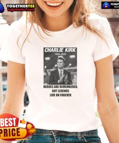 Hot Charlie Kirk Rest In Peace RIP Tribute Memorial MAGA Ladies Tee featuring a patriotic design and heartfelt message.