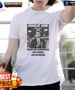 Hot Charlie Kirk Rest In Peace RIP tribute memorial MAGA T-shirt featuring bold graphics and patriotic colors.