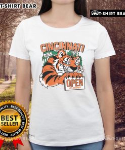 Hot Cincinnati Open in Orange 2025 ladies tee featuring vibrant design and comfortable fit for tennis fans.
