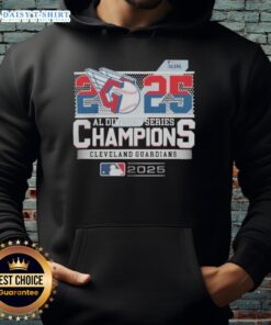Alt Text: Hot Cleveland Guardians 2025 MLB Postseason AL Division Series Champions Celebration Hoodie in team colors.