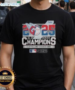 Hot Cleveland Guardians 2025 MLB Postseason AL Division Series Champions Celebration T-Shirt featuring team colors and logo.