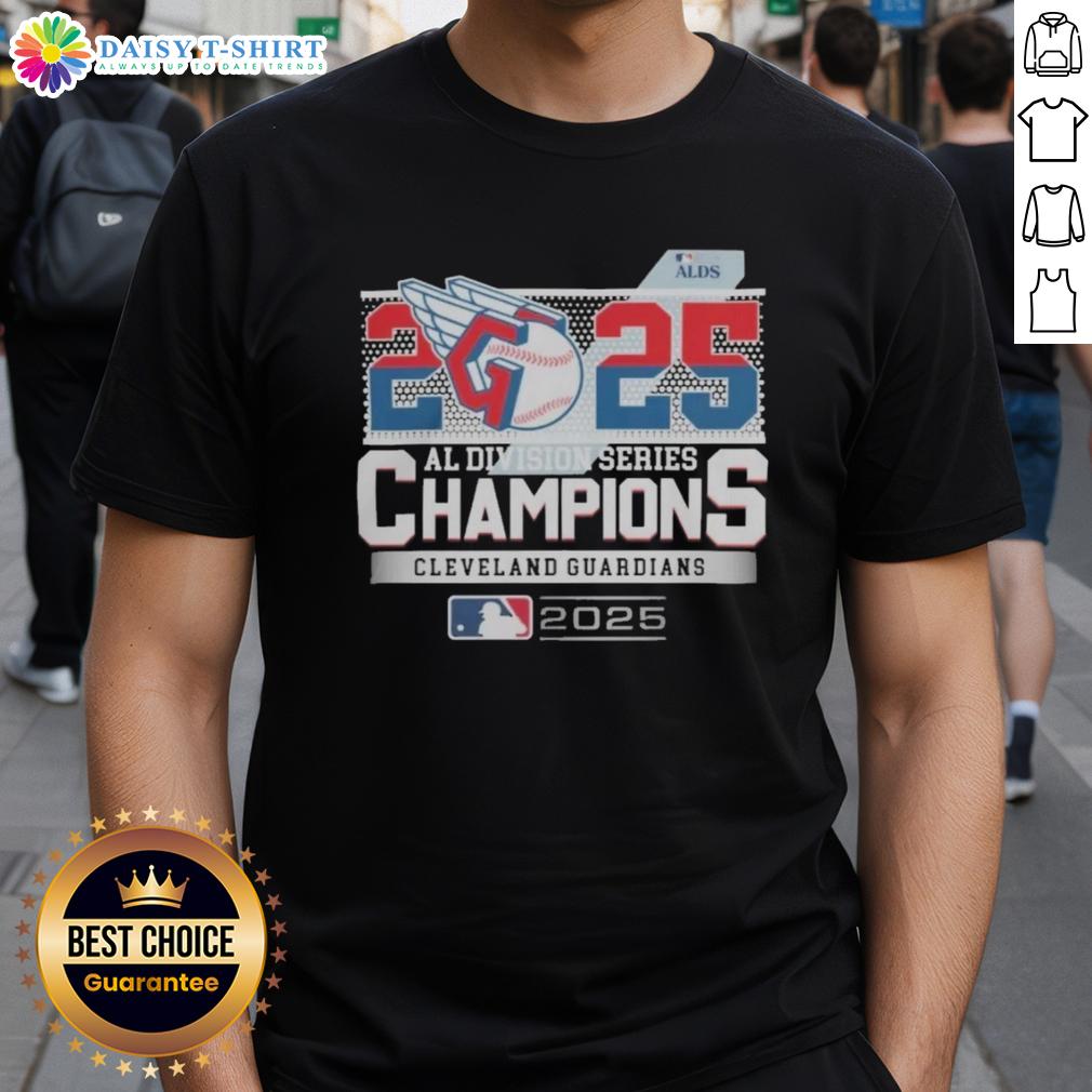 Hot Cleveland Guardians 2025 MLB Postseason AL Division Series Champions Celebration T-Shirt Hot Cleveland Guardians 2025 MLB Postseason AL Division Series Champions Celebration T-Shirt featuring team colors and logo.