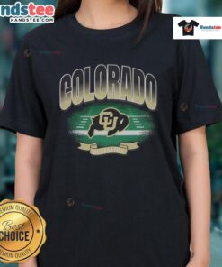 Hot Colorado Buffaloes Arena Fade Ladies Tee featuring vibrant team colors and stylish design for female fans.
