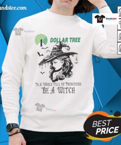 Alt Text: Hot Dollar Tree 'Be a Witch' Halloween sweatshirt with fun graphics, perfect for festive fall celebrations.