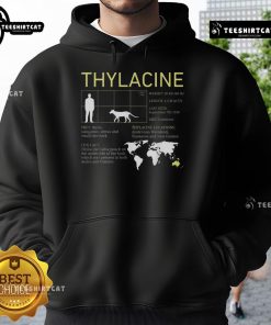 Vintage wildlife hoodie featuring the extinct Thylacine, also known as the Tasmanian Tiger, in a stylish design.