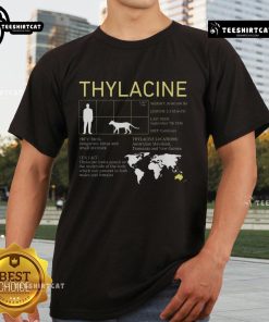 Vintage wildlife t-shirt featuring a hot extinct Thylacine, also known as the Tasmanian Tiger, in a stylish design.