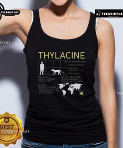 Vintage wildlife tank top featuring the extinct Thylacine, also known as the Tasmanian Tiger, showcasing its unique stripes.