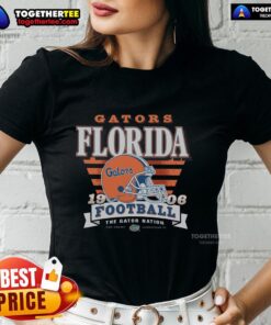 Hot Florida Gators Stripe Splash Ladies Tee featuring vibrant colors and stylish design for passionate fans.