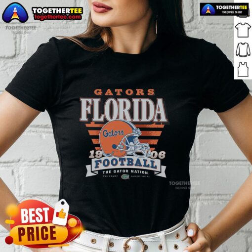 Hot Florida Gators Stripe Splash Ladies Tee featuring vibrant colors and stylish design for passionate fans.