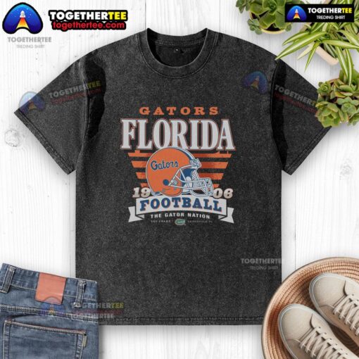 Hot Florida Gators Stripe Splash Washed T-Shirt featuring vibrant colors and a stylish design perfect for fans.