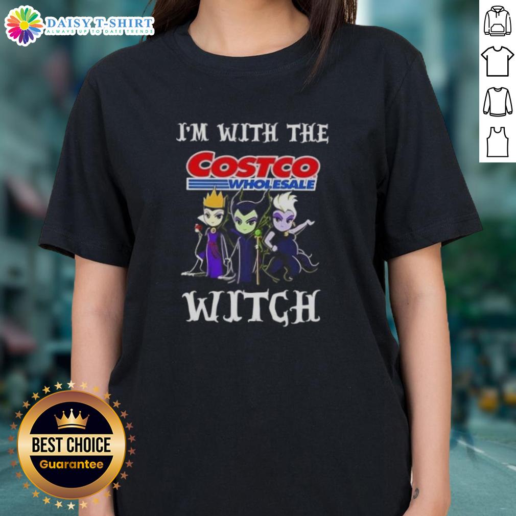 Hot I'M With The Costco Wholesale Witch Villains Halloween Ladies Tee Hot Im With The Costco Wholesale Witch Villains Halloween Ladies Tee featuring a stylish witch graphic for spooky season.