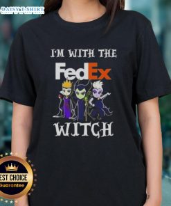 Hot I'm With The FedEx Witch Villains Halloween Ladies Tee featuring a spooky design perfect for Halloween festivities.