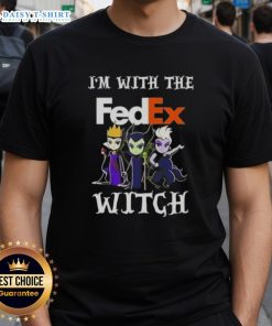 Hot I'M With The FedEx Witch Villains Halloween T-Shirt featuring a playful witch design for spooky season attire.