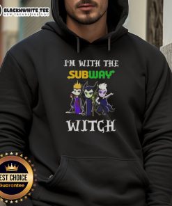 Hot Im With The Subway Witch Villains Halloween Hoodie featuring a spooky design perfect for Halloween festivities.