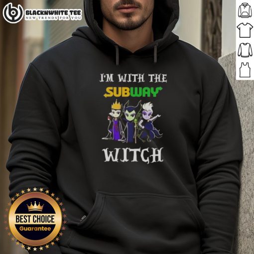 Hot Im With The Subway Witch Villains Halloween Hoodie featuring a spooky design perfect for Halloween festivities.