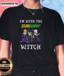 Hot Im With The Subway Witch Villains Halloween Ladies Tee featuring a spooky design perfect for Halloween festivities.