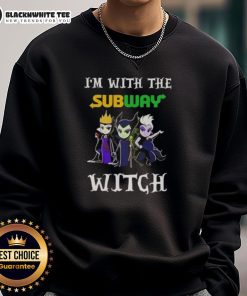 Hot I'm With The Subway Witch Villains Halloween Sweatshirt featuring a spooky design perfect for Halloween festivities.