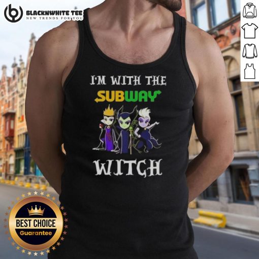 Hot I'm With The Subway Witch Villains Halloween Tank Top featuring spooky graphics and festive design for Halloween.