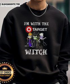 Hot I'm With The Target Witch Villains Halloween Sweatshirt featuring a spooky design perfect for Halloween festivities.