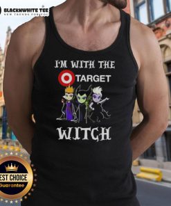 Hot Im With The Target Witch Villains Halloween Tank Top featuring spooky graphics perfect for Halloween festivities.
