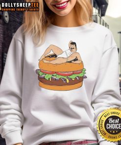 Hot Is Bob Belcher Bisexuals sweatshirt featuring a colorful cartoon hamburger design for fans of the series.