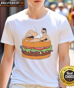 Bob Belcher Bisexuals Hamburger Cartoon T-Shirt featuring a colorful design of Bob with a burger, perfect for fans.