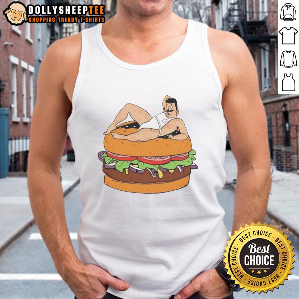 Hot Is Bob Belcher Bisexuals Hamburger Cartoon Tank Top Hot Is Bob Belcher Bisexuals Hamburger Cartoon Tank Top featuring Bob Belcher with a fun hamburger graphic design.