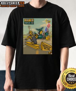Hot Jet Fuel Does Not Melt Steel Beams Pit Defeat NYJ T-Shirt design featuring bold text and striking graphics.