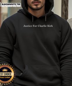 Hot Justice for Charlie Kirk Hoodie featuring bold text and stylish design for supporters of Charlie Kirk.