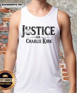 Hot Justice For Charlie Kirk graphic tank top featuring bold statement design for activism and support.