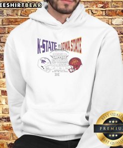 Hot K-State vs Iowa State 2025 Aer Lingus College Football Classic helmet hoodie featuring team logos and vibrant colors.