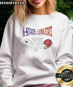 Alt Text: Hot K-State vs Iowa State 2025 Aer Lingus College Football Classic helmet sweatshirt design featuring team colors.