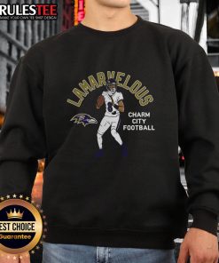 Stylish Lamar Jackson Baltimore Ravens sweatshirt featuring bold graphics for fans of the NFL star player.