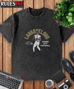 Hot Lamar Jackson Baltimore Ravens player illustrative pack washed t-shirt showcasing vibrant design and team spirit.