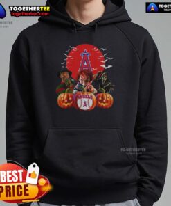 Hot Los Angeles Angels MLB horror movie Halloween hoodie featuring a spooky design perfect for Halloween fans.