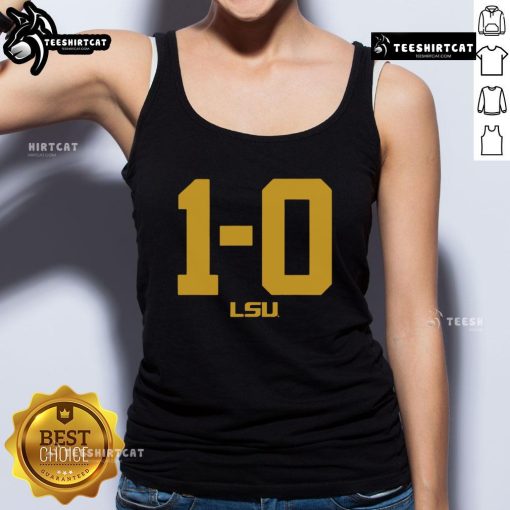 Hot LSU Football 1-0 Tank Top featuring vibrant design, perfect for game day and showing team spirit.