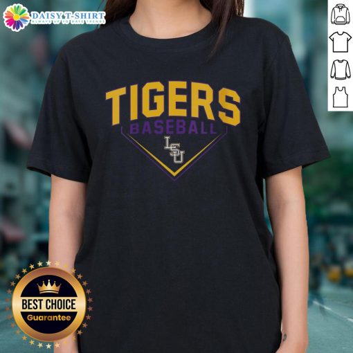 Hot LSU Tigers Baseball Logo Ladies Tee featuring vibrant team colors and stylish design, perfect for fans.