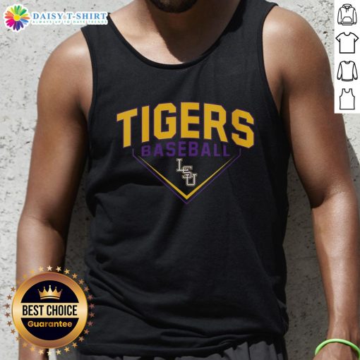 Hot LSU Tigers baseball logo tank top featuring vibrant team colors and stylish design for fans and athletes.