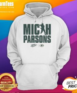 Micah Parsons Green Bay Packers figure hoodie featuring vibrant design and player details for fans and collectors.