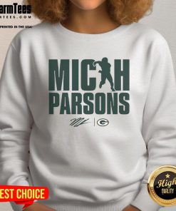 Micah Parsons Green Bay Packers figure sweatshirt featuring vibrant design, perfect for fans and collectors of NFL apparel.