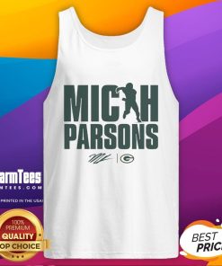 Alt Text: Hot Micah Parsons Green Bay Packers figure tank top featuring vibrant colors and bold graphics for fans.