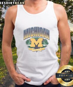 Hot Michigan Wolverines Arena Fade Tank Top in blue and maize, perfect for game day and summer sports events.