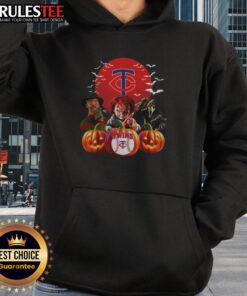 Hot Minnesota Twins MLB horror movie Halloween hoodie design featuring spooky graphics and team logo for fans.