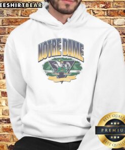 Alt Text: Stylish Hot Notre Dame Fighting Irish Arena Fade Hoodie featuring vibrant team colors and logo, perfect for fans.