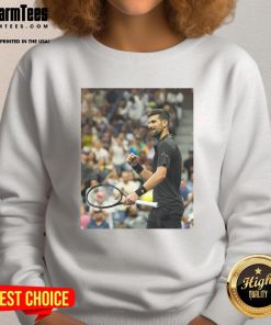 Hot Novak Djokovic US Open tennis 2025 sweatshirt, featuring vibrant colors and a stylish design perfect for fans.
