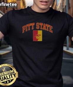 Hot Pitt State Logo T-Shirt featuring vibrant colors and bold design, perfect for fans of Pittsburg State University.